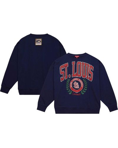 Mitchell & Ness St. Louis Cardinals Logo Lt 2.0 Pullover Sweatshirt - Blue
