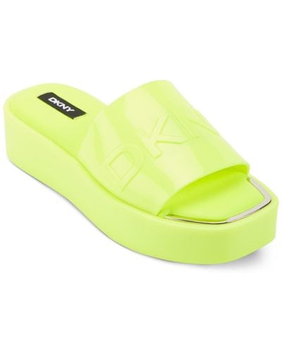 DKNY Laren Slip On Casual Slide Sandals - Yellow