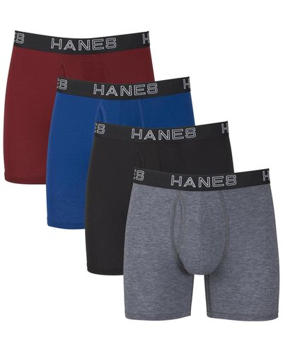 Hanes Ultimate 4pk. Comfortflex Fit Boxer Briefs - Blue