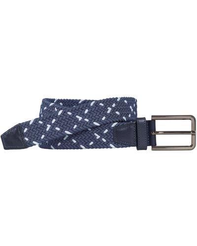 Johnston & Murphy Woven Stretch Knit Belt - Blue