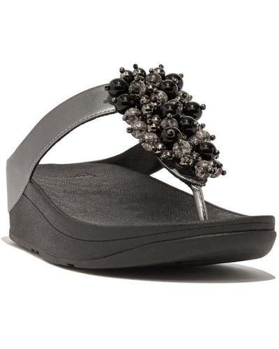 Fitflop Fino Bauble-bead Toe-post Sandals - Black
