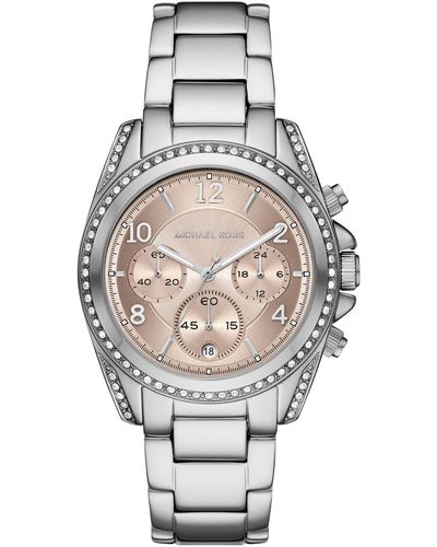 Michael Kors Chronograph Blair Stainless Steel Bracelet Watch 39mm - Gray