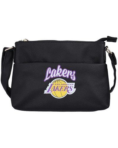 FOCO Los Angeles Lakers Logo Script Crossbody Handbag - Black