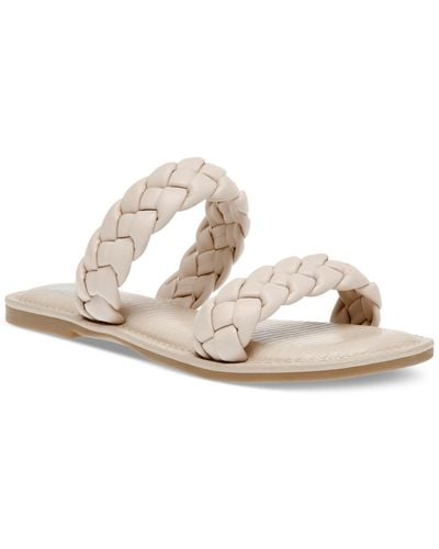 DV by Dolce Vita Jocee Double Band Braided Slide Flat Sandals - White