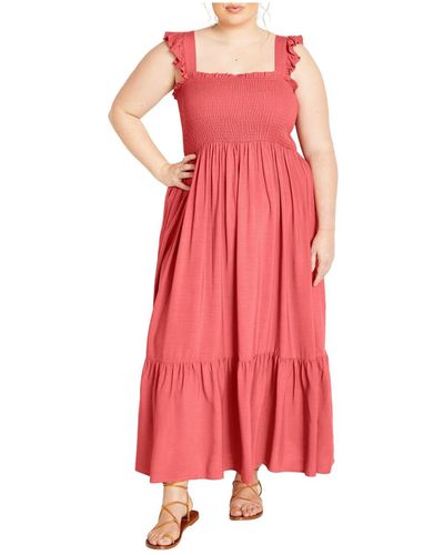 City Chic Plus Size Hally Dress - Red
