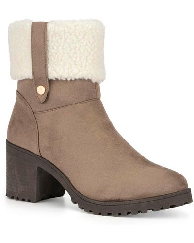 Olivia Miller Amy Sherpa Cuff Bootie - Natural