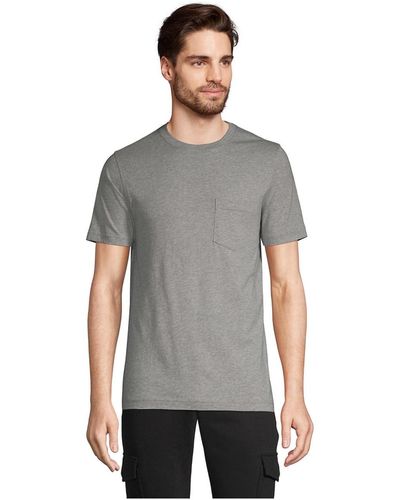 Lands' End Short Sleeve Supima T-shirt - Gray