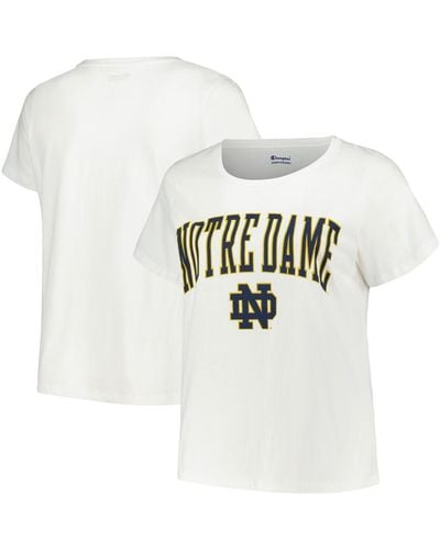 Profile Notre Dame Fighting Irish Plus Size Arch Over Logo Scoop Neck T-shirt - White