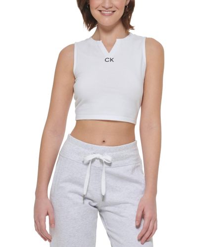 Calvin Klein Performance Sleeveless CK Logo Crop Top
