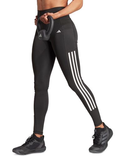adidas Optime Moisture-wicking 3-stripe 7/8 leggings - Black