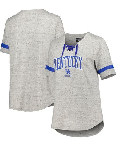 Profile Kentucky Wildcats Plus Size Lace-up T-shirt - Gray