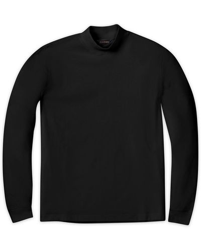 Scott Barber Pima Mock Turtleneck T-shirt - Black