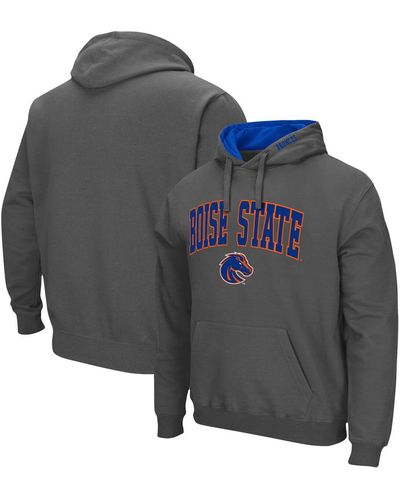 Colosseum Athletics Boise State Broncos Arch And Logo 3.0 Pullover Hoodie - Gray