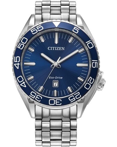 Citizen Eco-drive Sport Luxury Stainless Steel Bracelet Watch 42mm - Blue