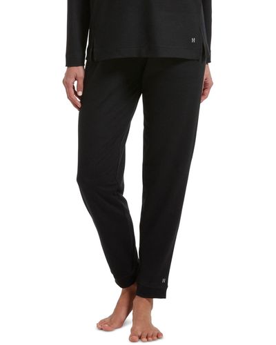 Hue Super-soft French Terry Cuffed Lounge Pants - Black