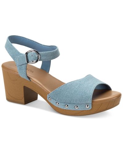 Style & Co. Anddreas Platform Block-heel Sandals - Blue