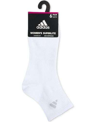 adidas 6-pk. Superlite 3.0 Quarter Socks - White