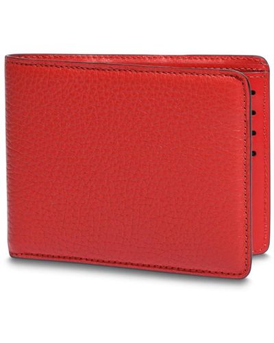Bosca Italia Slim 8-slot Pocket Wallet Made In Italy - Red
