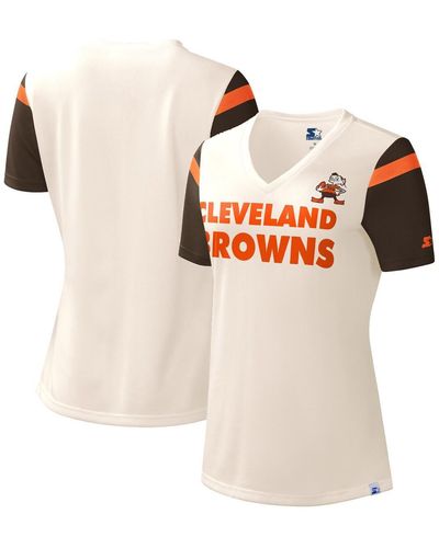 Starter Cleveland Browns Kick Start V-neck T-shirt - White