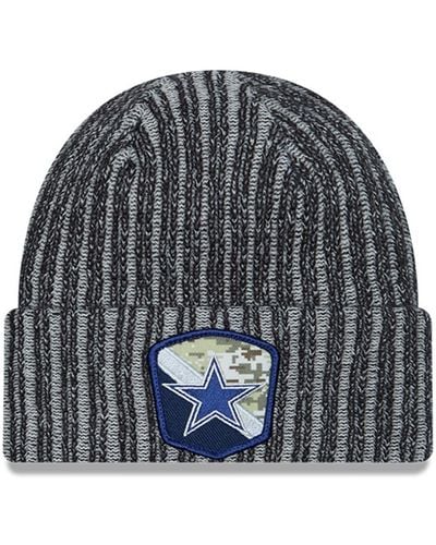 KTZ Dallas Cowboys 2023 Salute To Service Cuffed Knit Hat - Gray