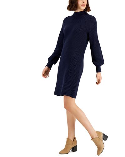 Style & Co. Petite Easy Sweater Dress - Blue