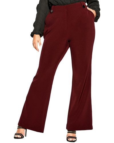 City Chic Plus Size Tuxe Luxe Pant - Red