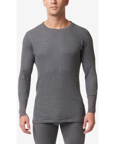 Stanfield's Essentials Waffle Knit Thermal Long Sleeve Undershirt - Gray