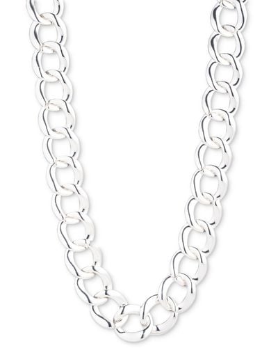 Lauren by Ralph Lauren Chain Link 17" Collar Necklace - White