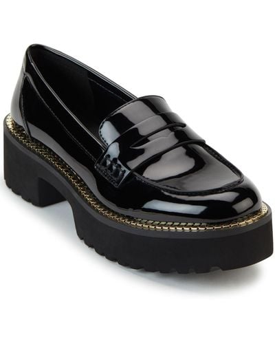 DKNY Alz Lug Sole Loafers - Black