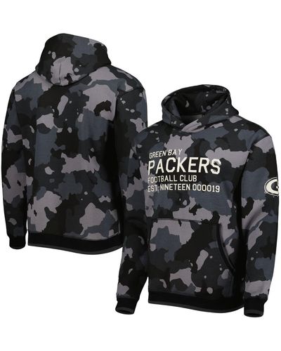 The Wild Collective Green Bay Packers Camo Pullover Hoodie - Black