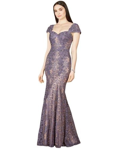 Lara Fitted Lace Mermaid Gown - Purple