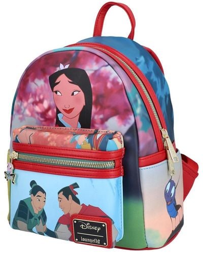 Loungefly Mulan Princess Scene Mini Backpack - Red