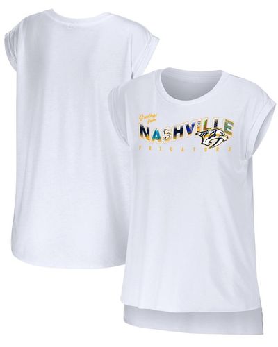 WEAR by Erin Andrews Nashville Predators Greetings From Muscle T-shirt - Blue