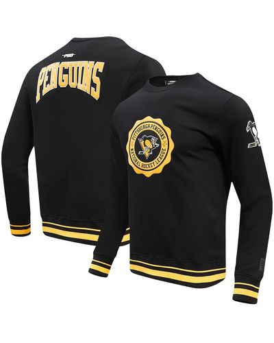 Pro Standard Pittsburgh Penguins Crest Emblem Pullover Sweatshirt - Black