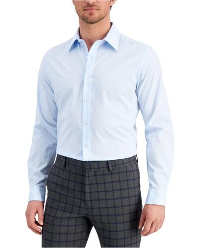 Club Room Slim Fit Solid Dress Shirt, Created For Macy's - Blue