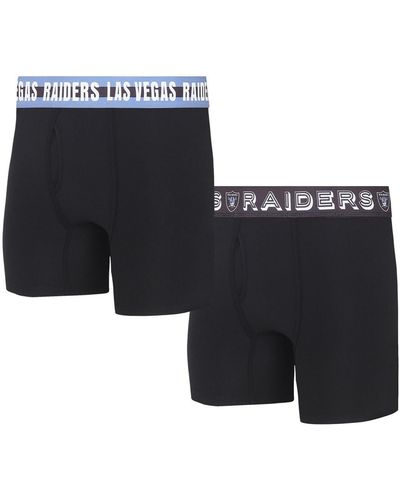 Concepts Sport Las Vegas Raiders Gauge Knit Boxer Brief Two-pack - Black