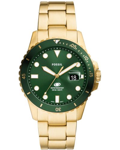 Fossil Blue Dive Three-hand Date Stainless Steel Watch 42mm - Green
