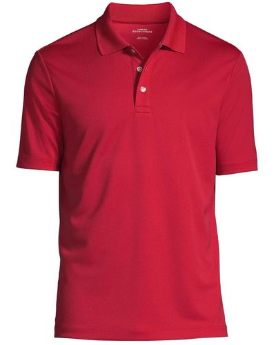 Lands' End School Uniform Short Sleeve Solid Active Polo Shirt - Red