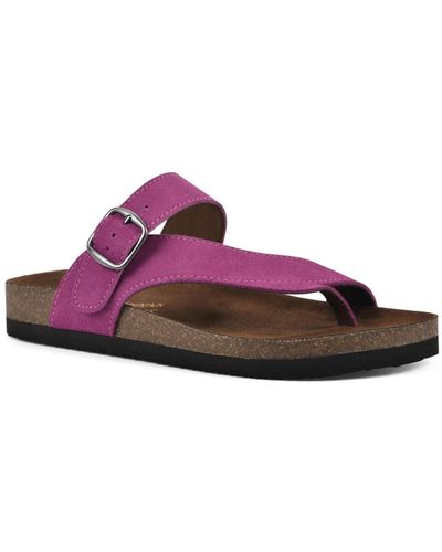White Mountain Carly Footbed Sandals - Purple