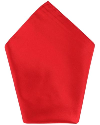 Trafalgar Sutton Solid Color 13 Inch Silk Pocket Square - Red
