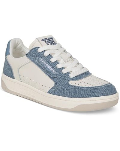 Sam Edelman Harper Lace-up Low-top Court Sneakers - Blue