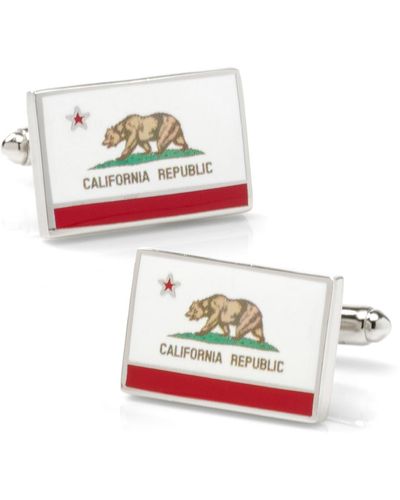 Cufflinks Inc. California State Flag Cufflinks - White