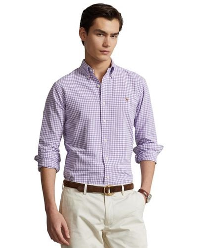 Polo Ralph Lauren Classic-fit Gingham Oxford Shirt - Purple