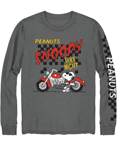 Hybrid Peanuts Snoopy Long Sleeve T-shirt - Gray