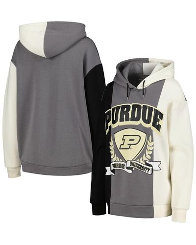 Gameday Couture Purdue Boilermakers Hall Of Fame Colorblock Pullover Hoodie - Gray