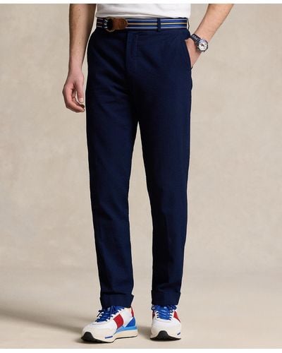 Polo Ralph Lauren Cuffed Seersucker Pants - Blue