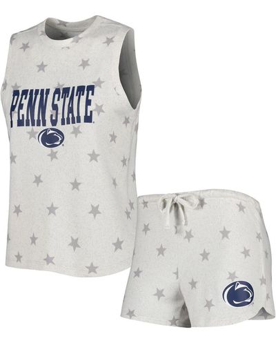 Concepts Sport Penn State Nittany Lions Agenda Stars Tank Top And Shorts Sleep Set - Metallic