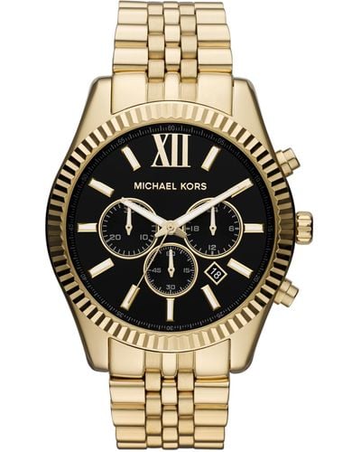 Michael Kors Chronograph Lexington Gold-tone Stainless Steel Bracelet Watch 45mm Mk8286 - Metallic