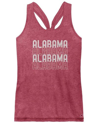 League Collegiate Wear Alabama Tide Stacked Name Racerback Tank Top - Pink