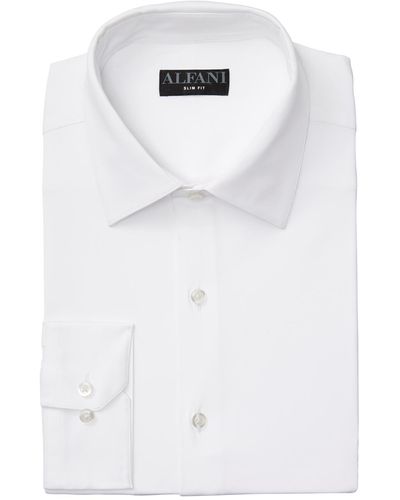 Alfani Slim Fit 4-way Stretch Dress Shirt - White